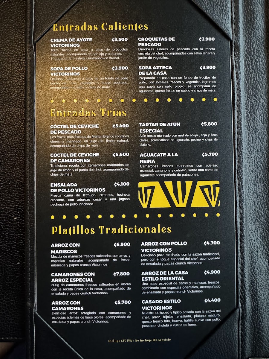 Menu Victorinos Restaurant • San Carlos-1