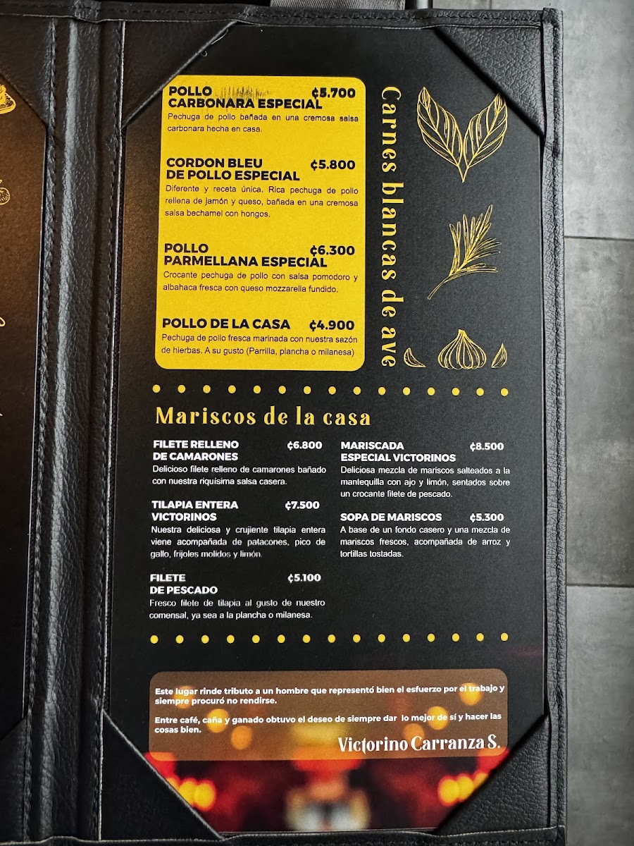 Menu Victorinos Restaurant • San Carlos-6