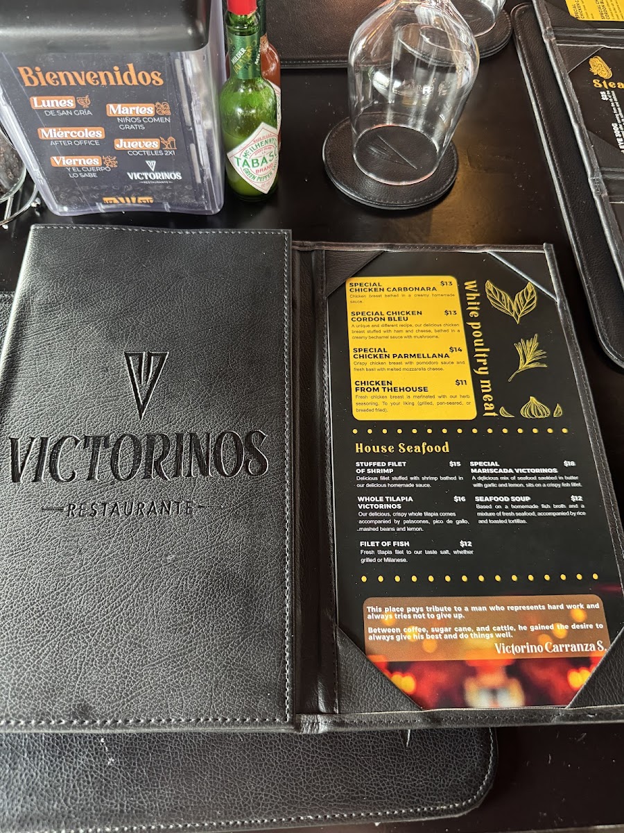 Menu Victorinos Restaurant • San Carlos-9