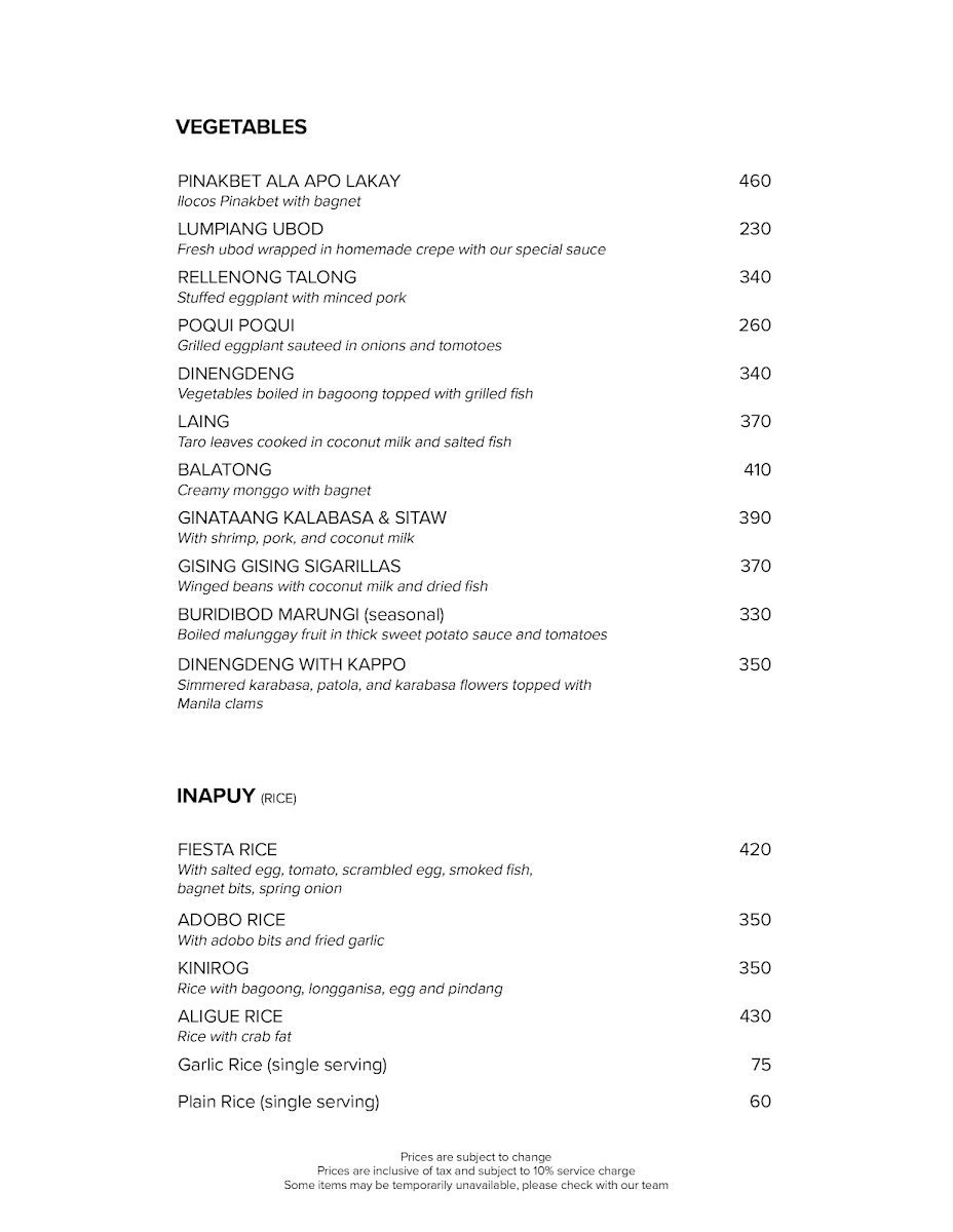 Menu Victorino's Restaurant-5