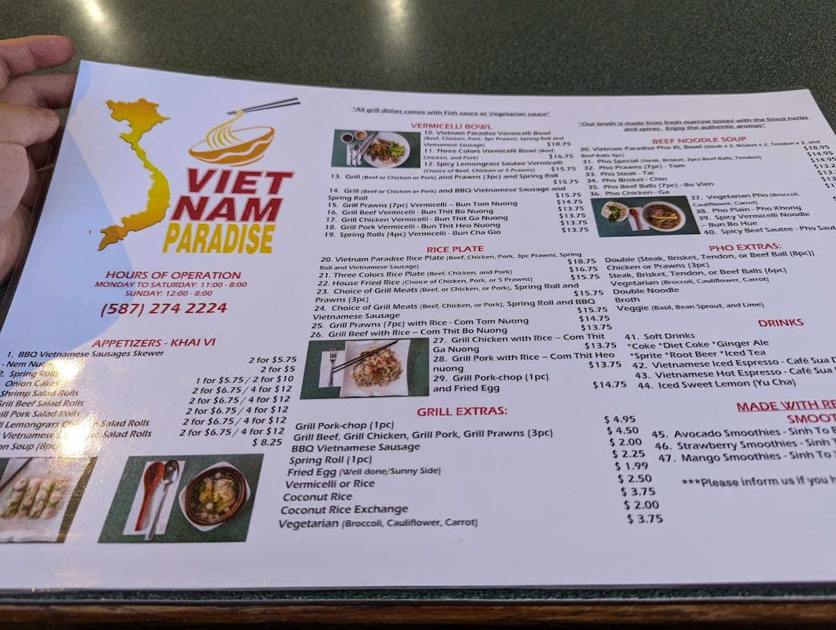 Menu Vietnam Paradise Restaurant-1