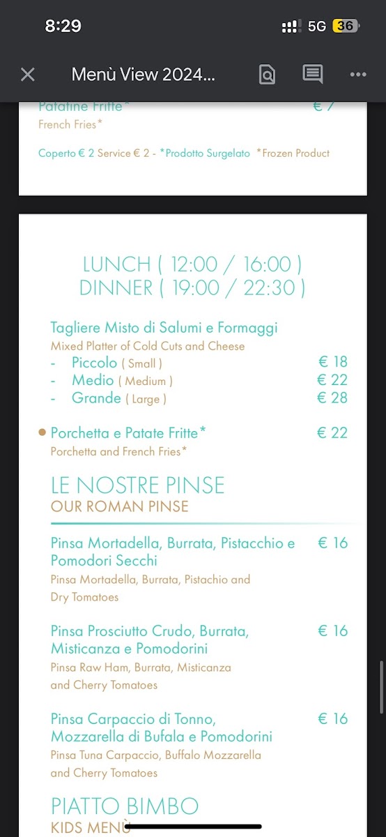 Menu View Sunset Lounge Bar-2