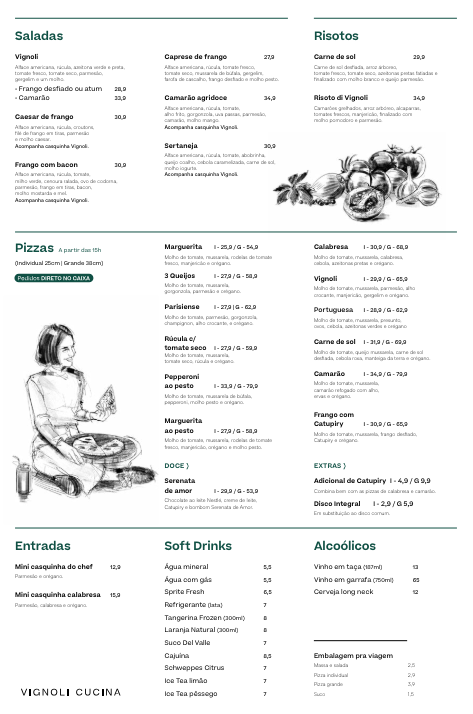 Menu Vignoli Cucina - Shopping Del Paseo-1