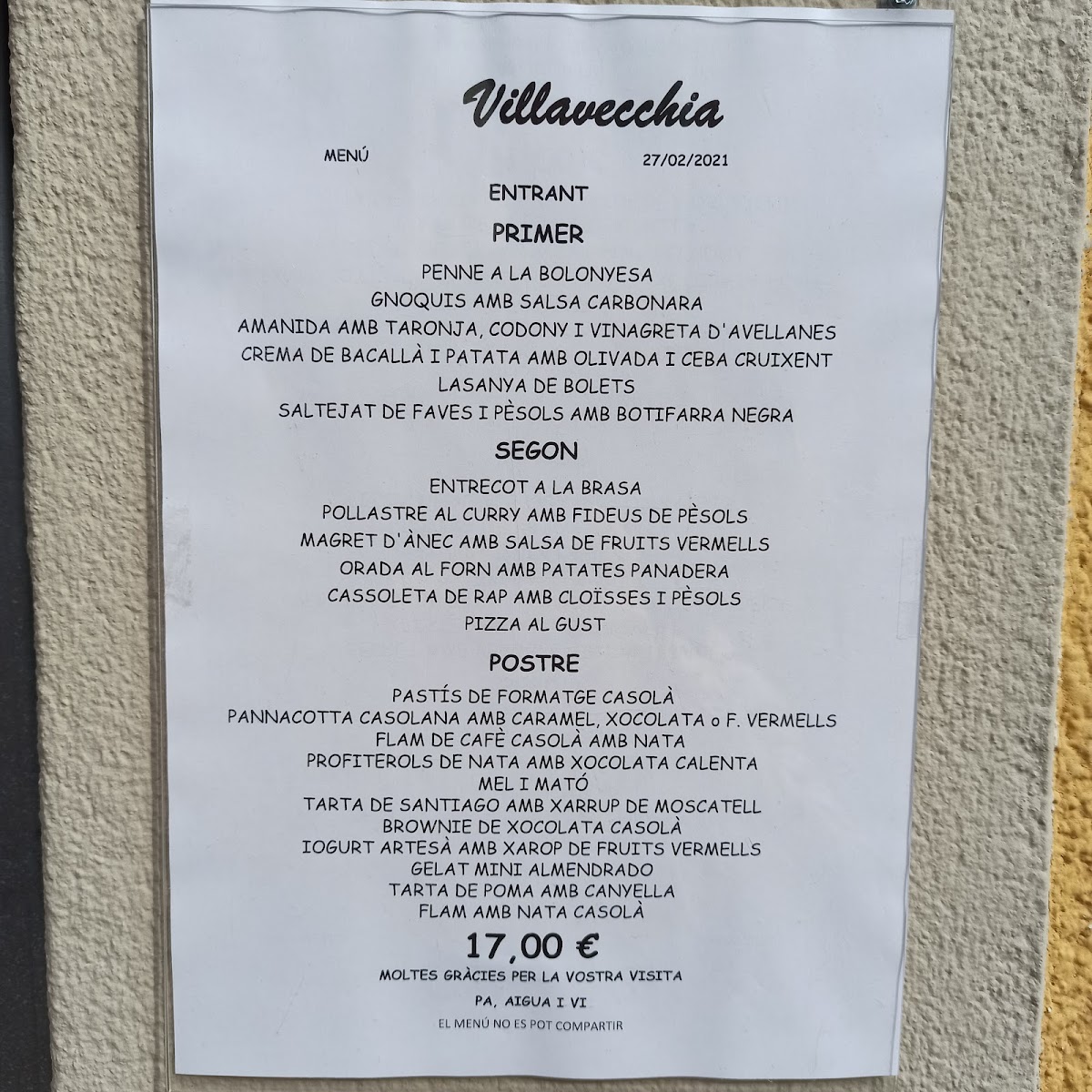 Menu Vilavecchia Restaurant-7