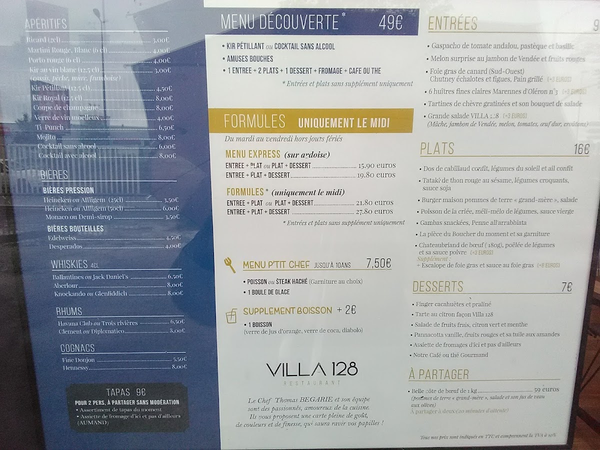 Menu Villa 128-1