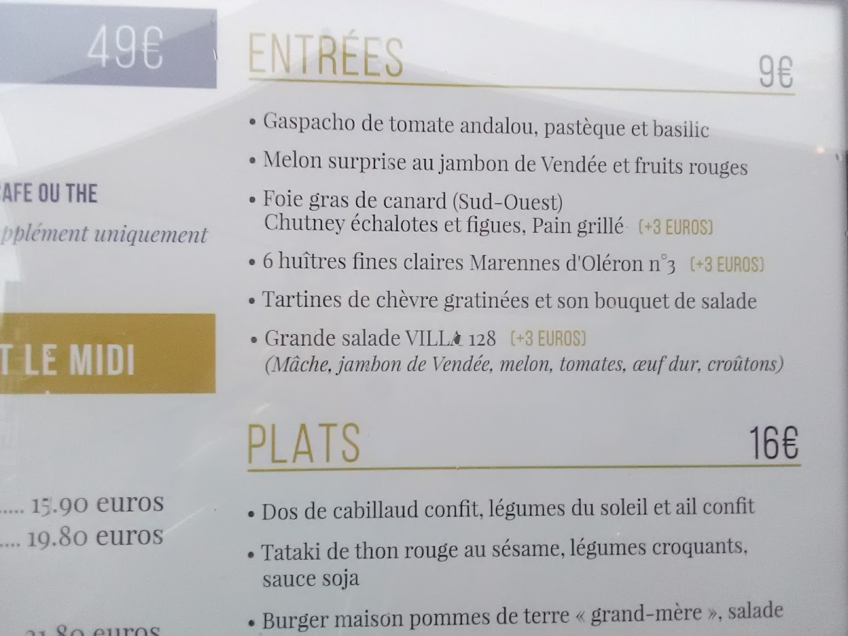 Menu Villa 128-2