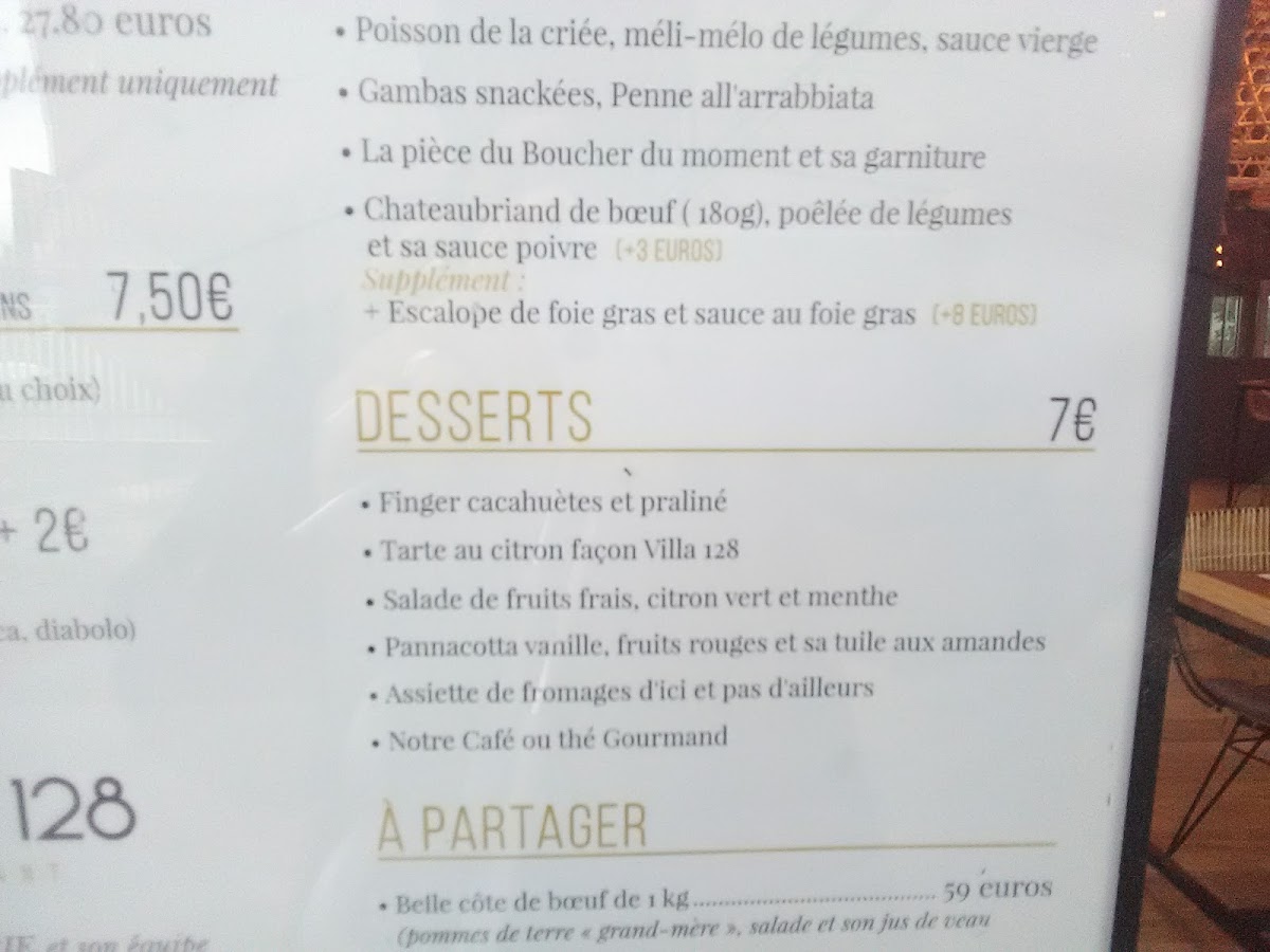 Menu Villa 128-3