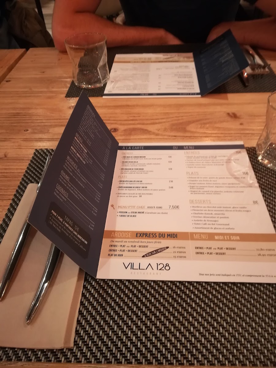 Menu Villa 128-8