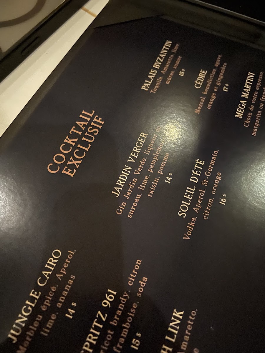 Menu Villa 961-4