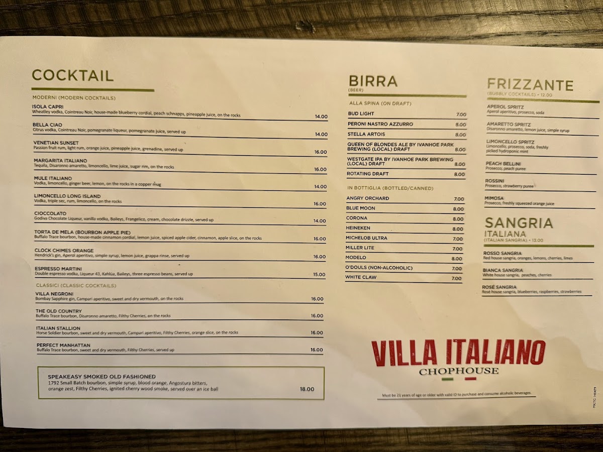 Menu Villa Italiano Chophouse-2