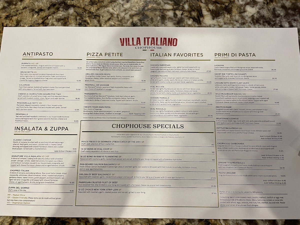 Menu Villa Italiano Chophouse-4