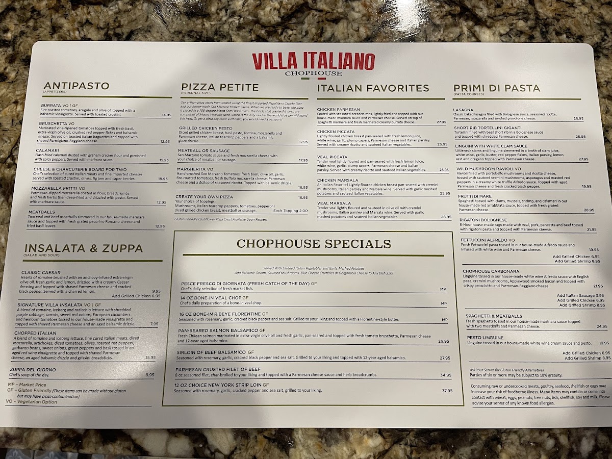Menu Villa Italiano Chophouse-6