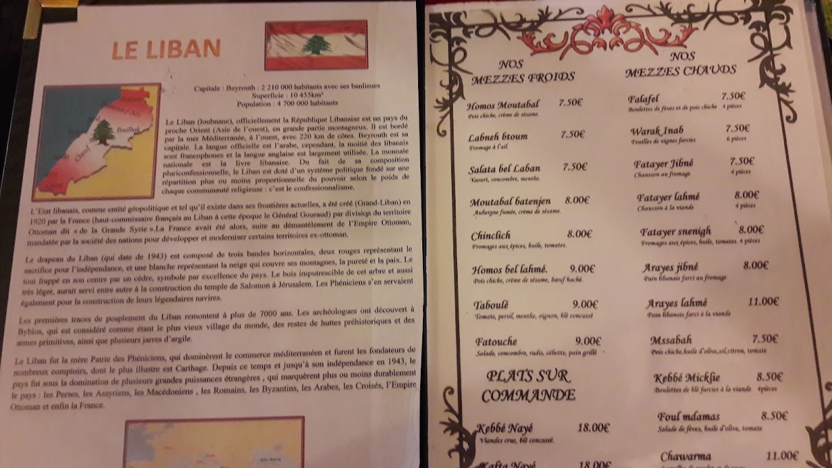 Menu Villa Mont Liban-2