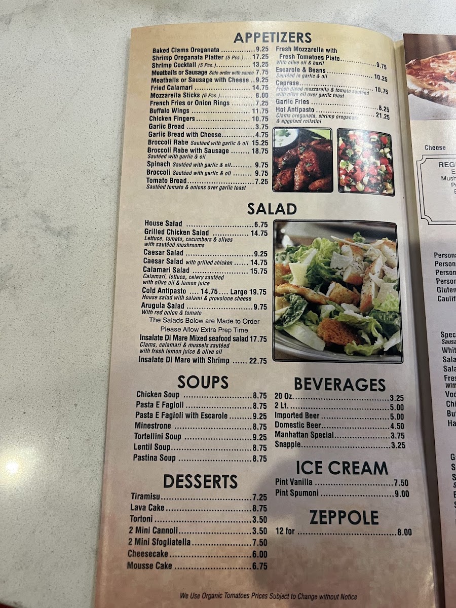 Menu Villa Monte Pizzeria South-1