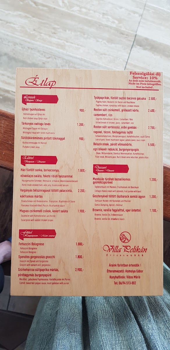 Menu Villa Pelikán Restaurant-1