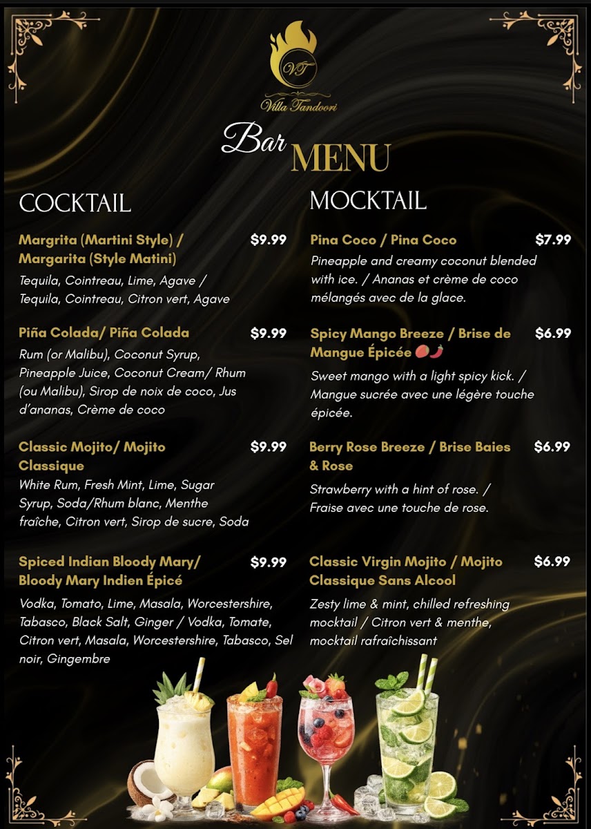 Menu Villa Tandoori Best Indian Food Montreal-1