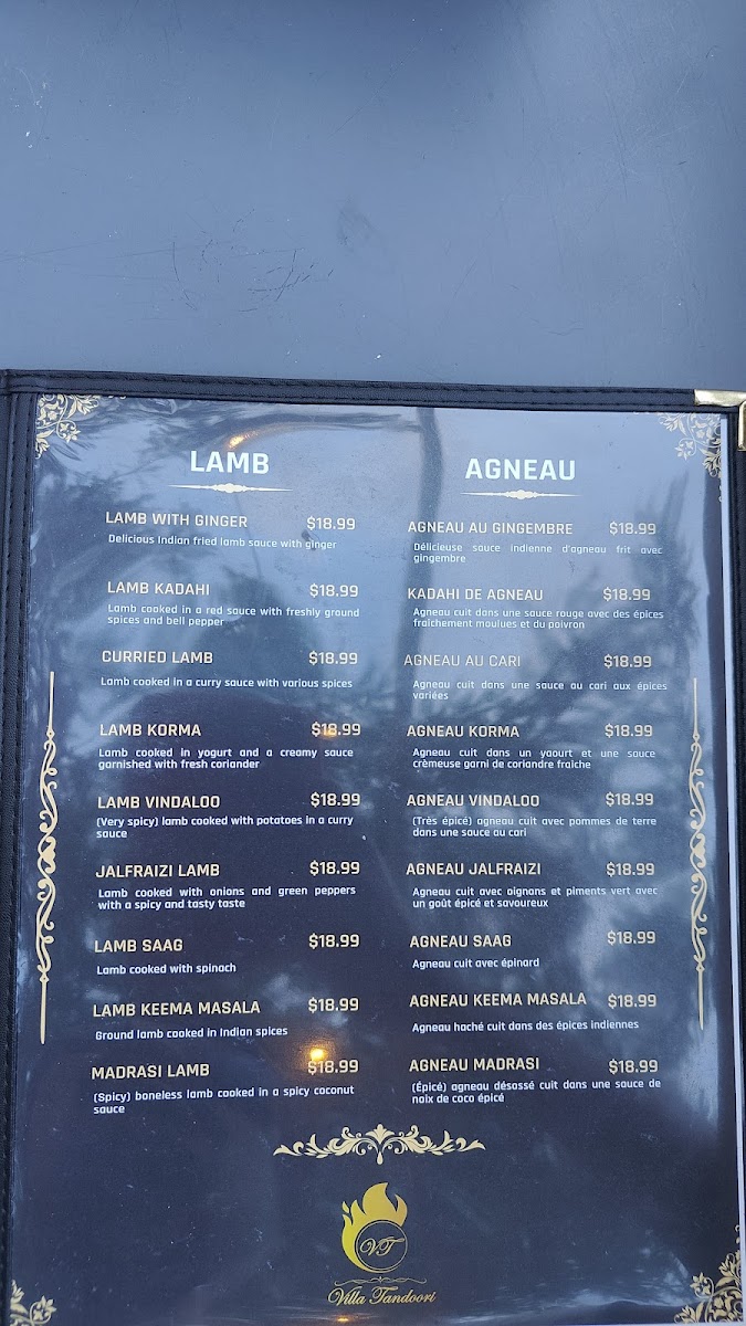 Menu Villa Tandoori Best Indian Food Montreal-6