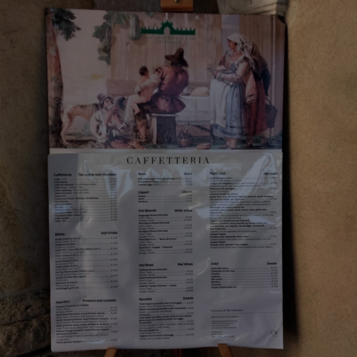 Menu Villa Valmarana Ai Nani - Caffetteria-4