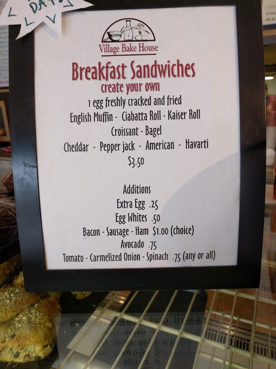 Menu Village Bake House-1