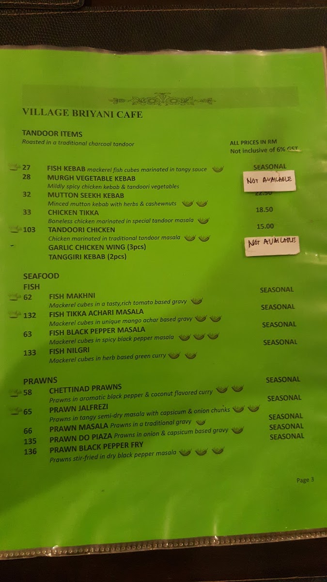 Menu Village Briyani Cafe-1