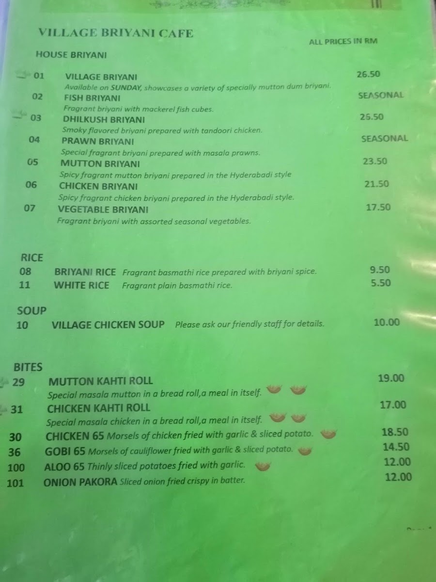 Menu Village Briyani Cafe-10