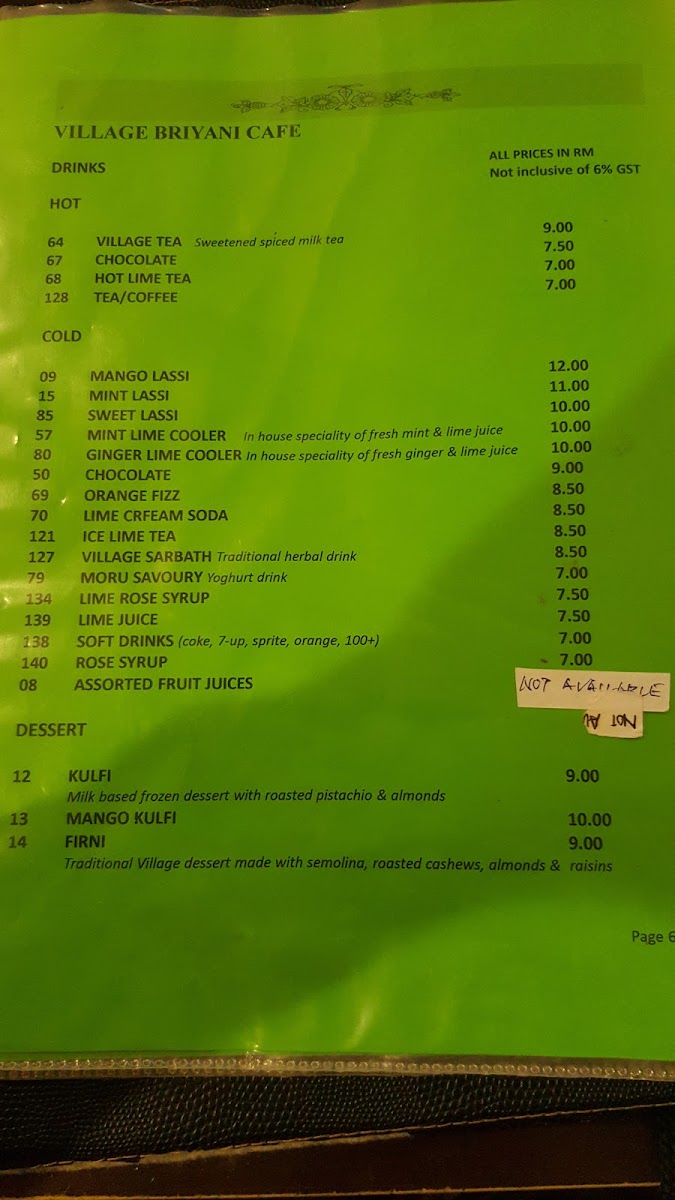 Menu Village Briyani Cafe-4