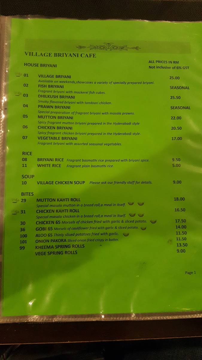 Menu Village Briyani Cafe-6