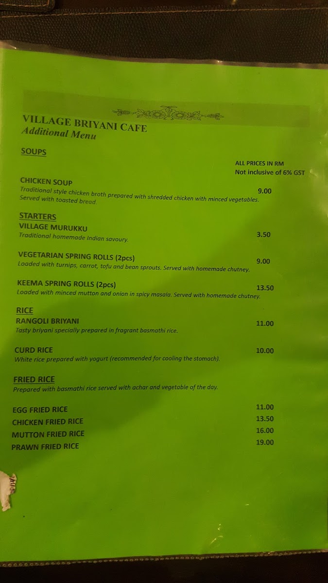 Menu Village Briyani Cafe-7