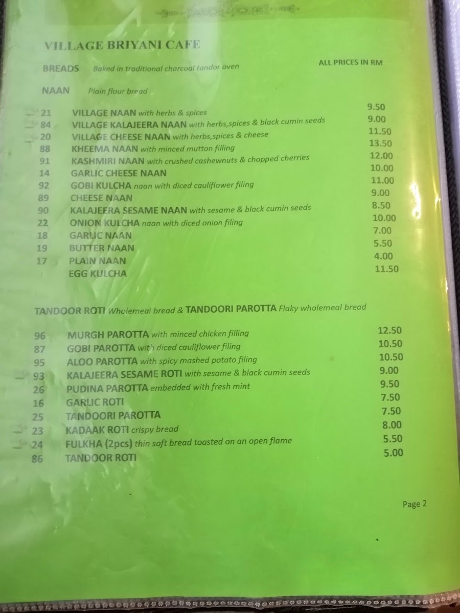 Menu Village Briyani Cafe-8