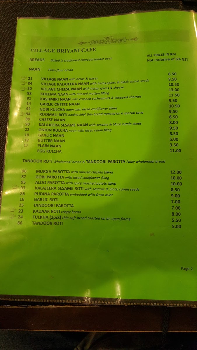 Menu Village Briyani Cafe-9