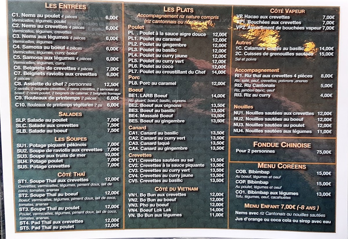 Menu Village D'asie-1