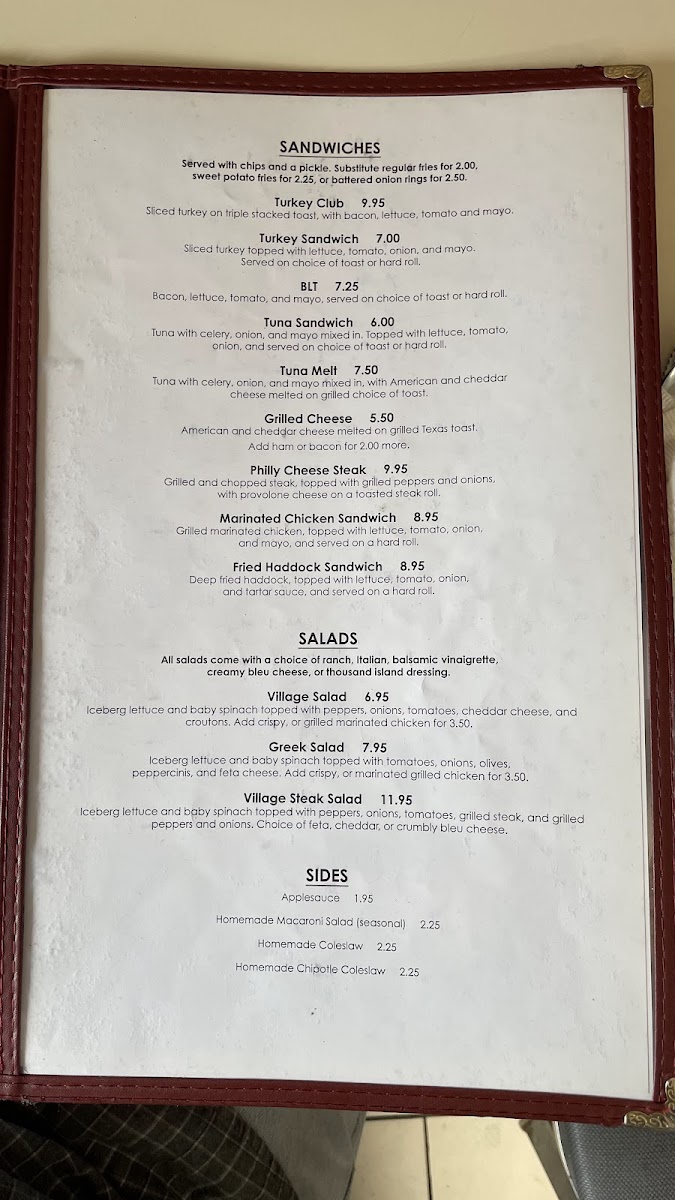 Menu Village Diner-2