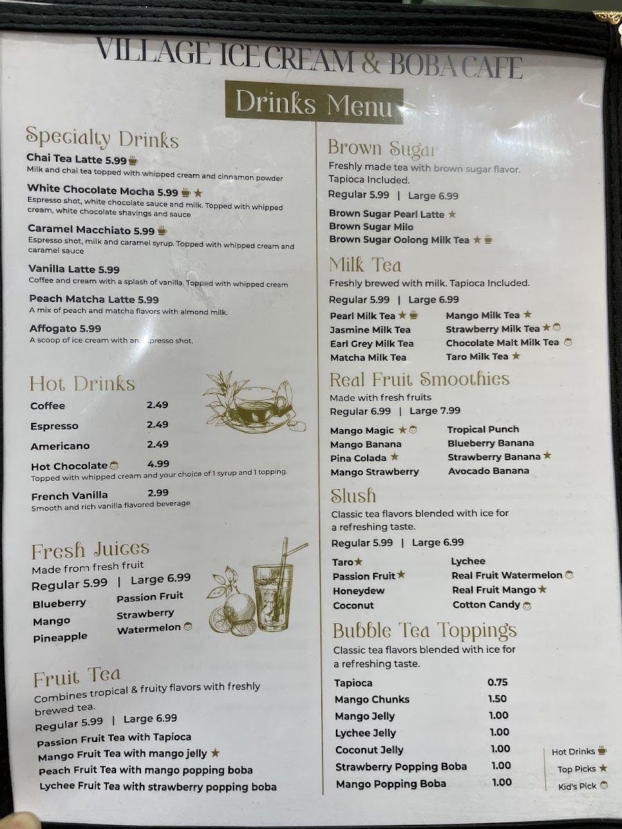 Menu Village Ice Cream & Boba Cafe-2