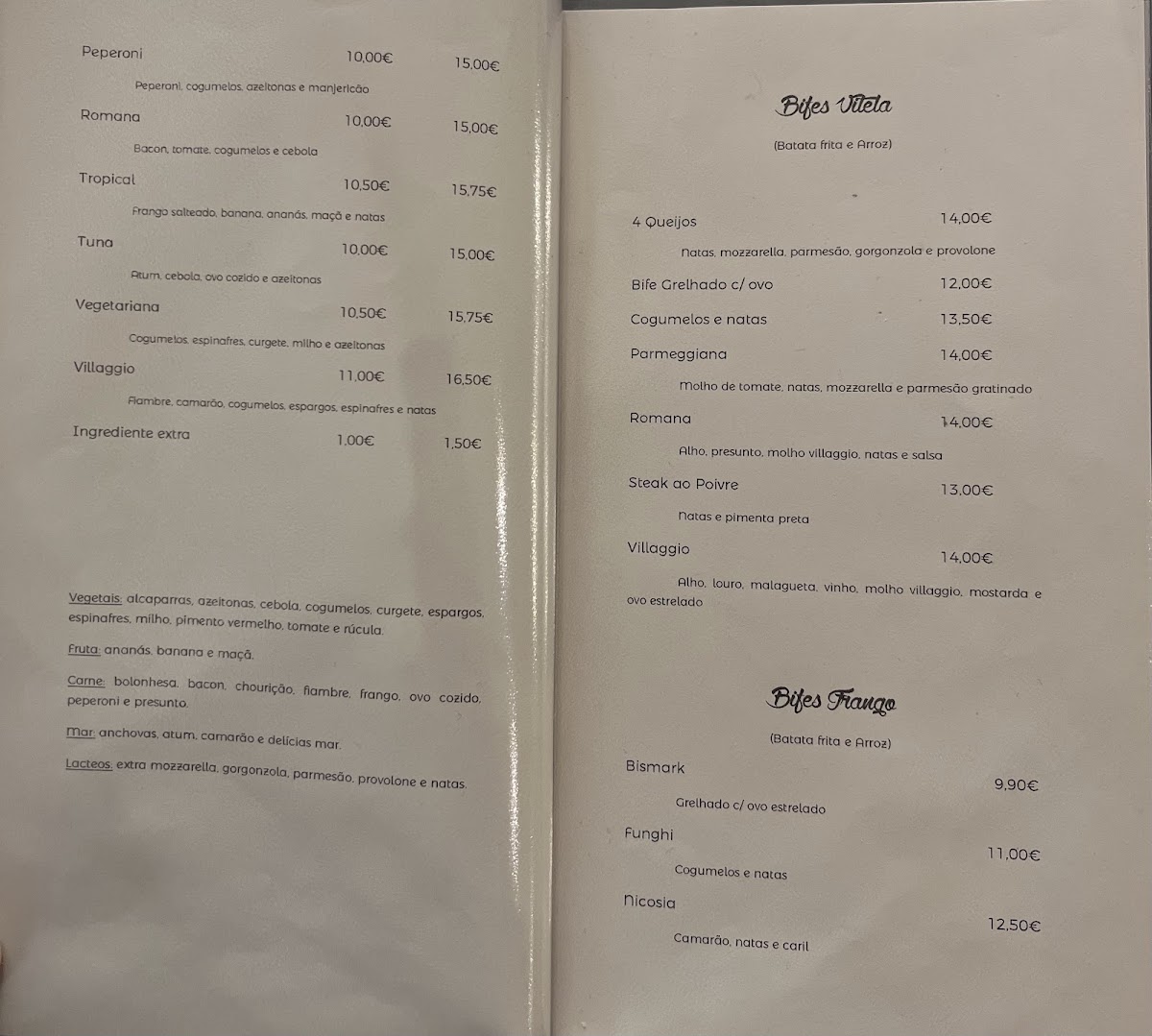 Menu Villaggio Porto - Restaurante Pizzaria-1