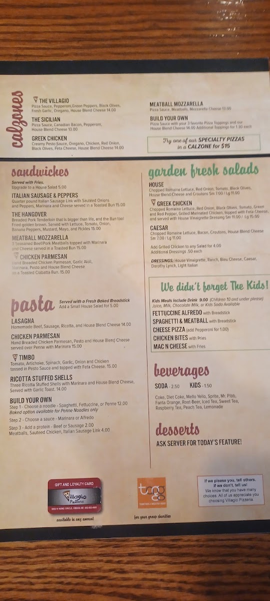 Menu Villagio Pizzeria-2