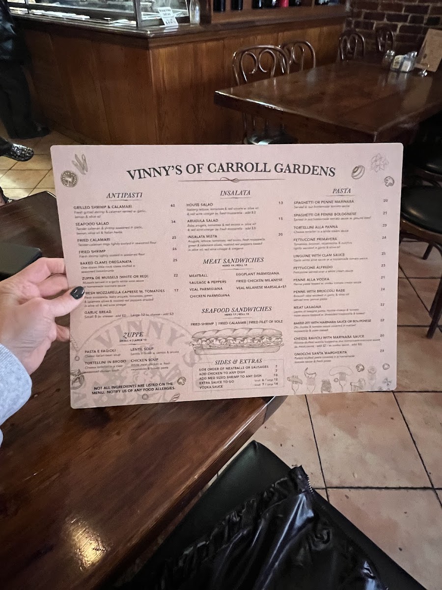 Menu Vinny's Of Carroll Gardens-5