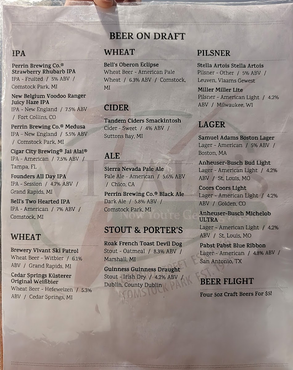 Menu Vitale's Pizza Grand Rapids-6