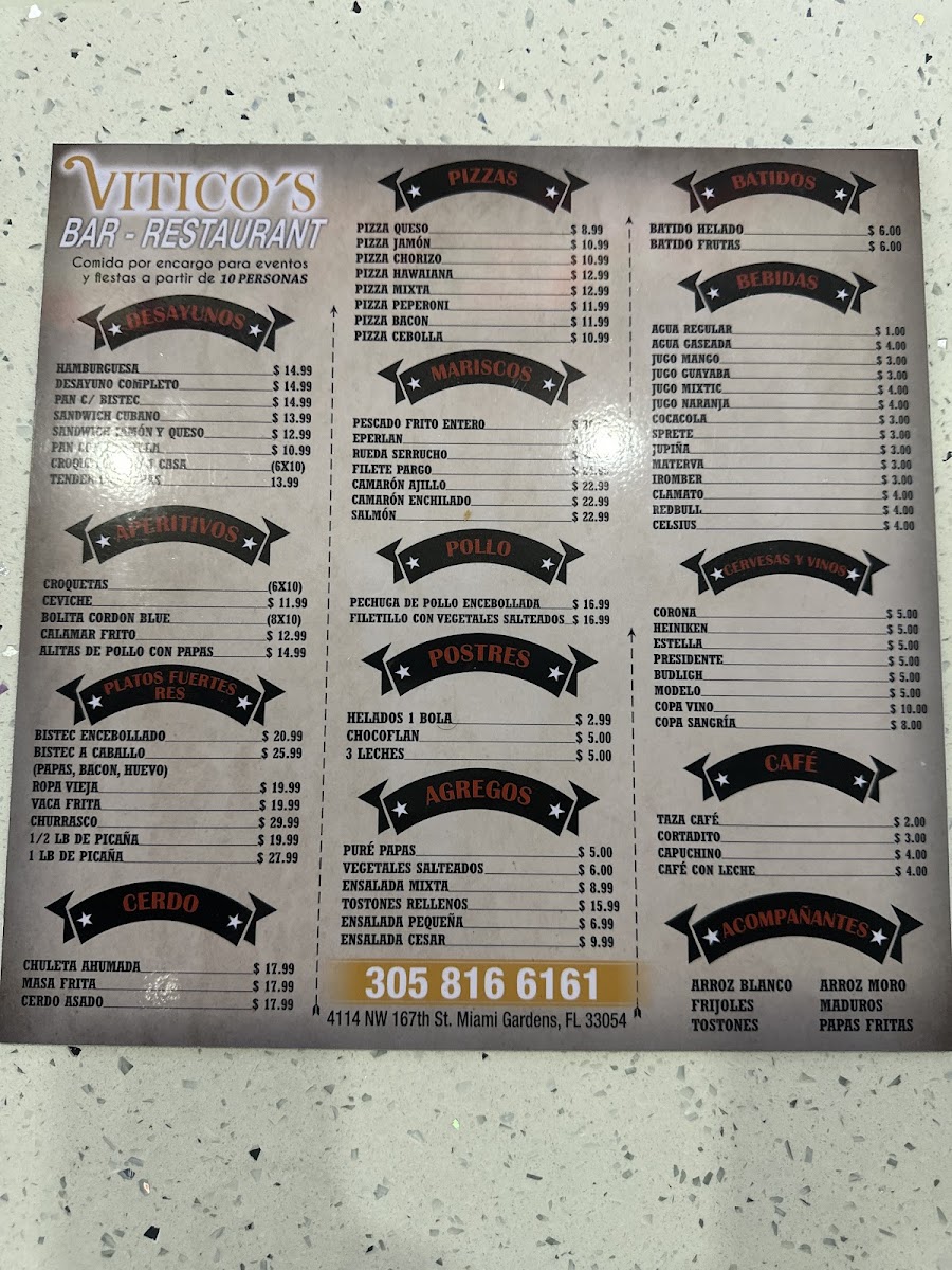 Menu Vitico's Restaurant-1