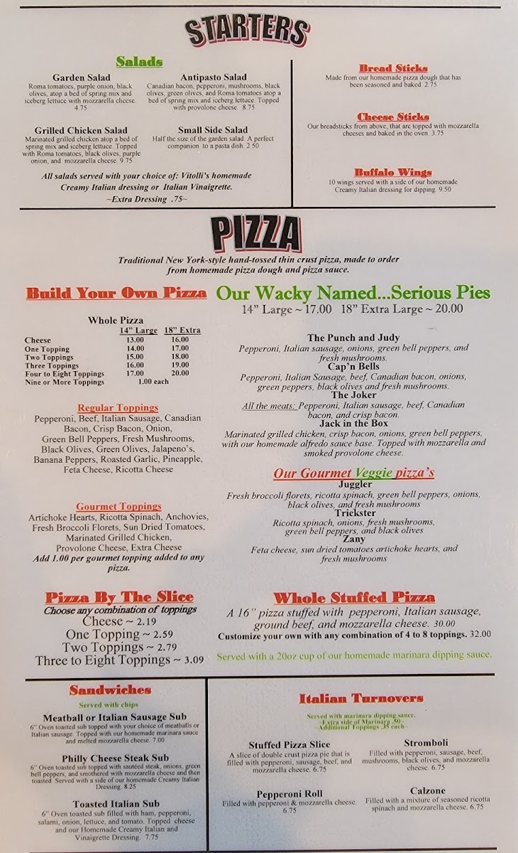 Menu Vitolli's Pizzeria & Italian Eatery-2