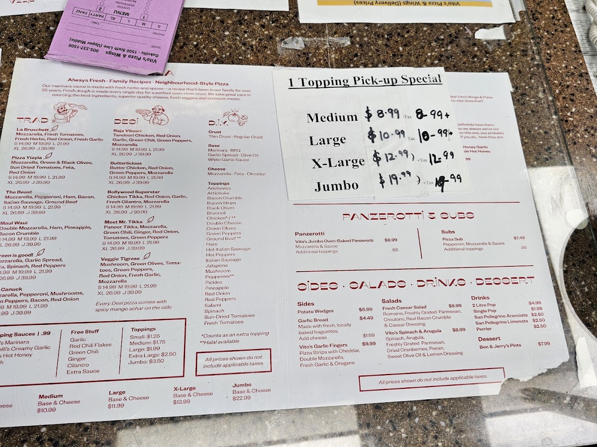Menu Vito's Pizza & Wings-1