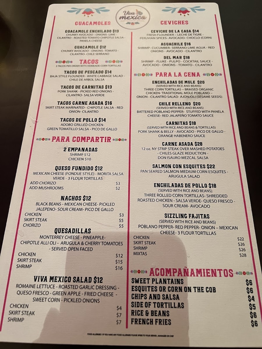 Menu Viva Mexico Restaurant-1