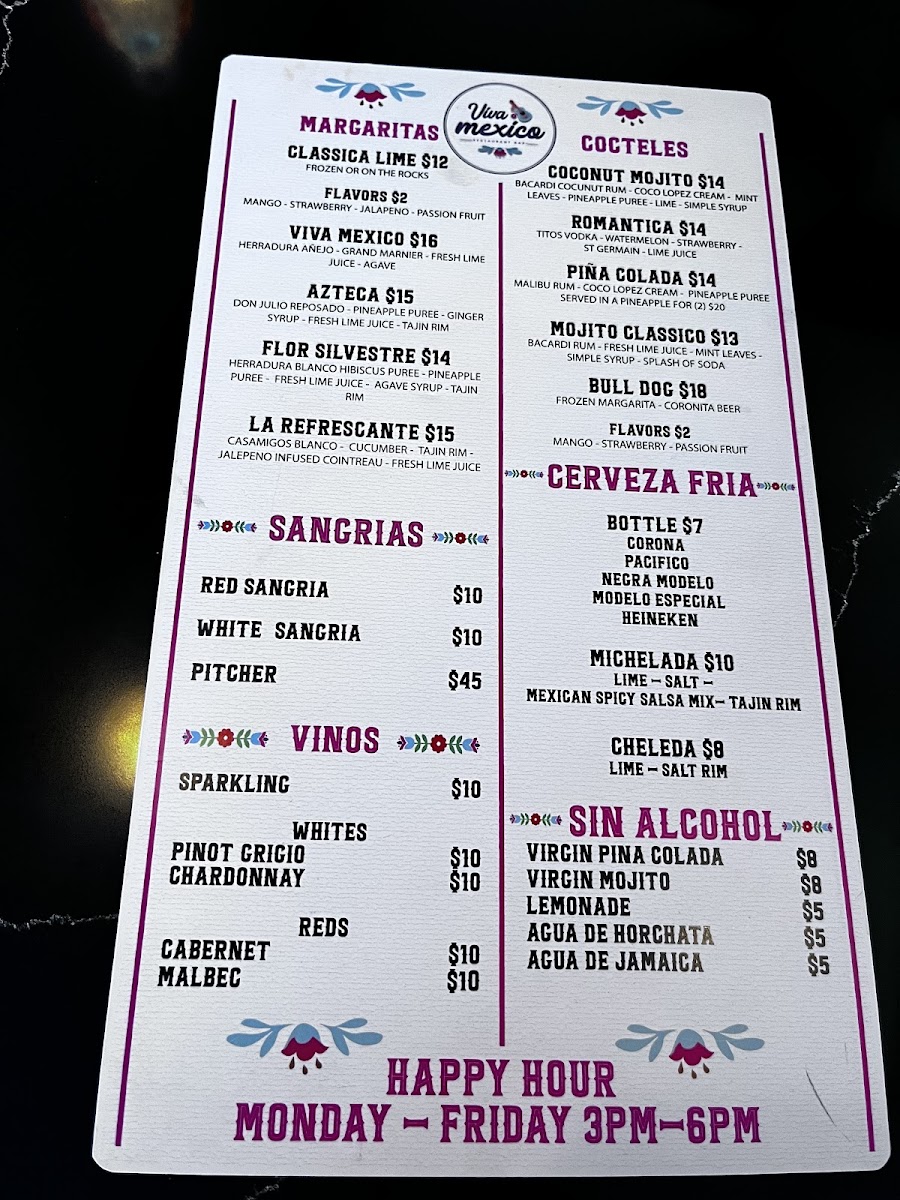 Menu Viva Mexico Restaurant-8