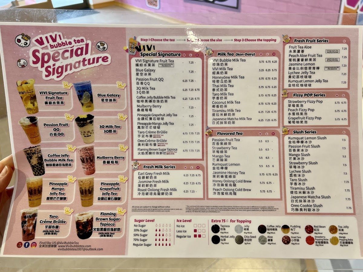 Menu Vivi Bubble Tea Dublin-3