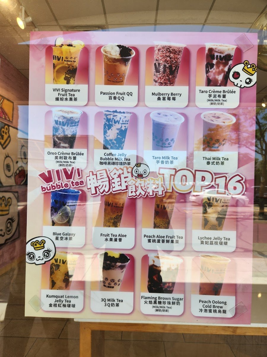 Menu Vivi Bubble Tea Dublin-9