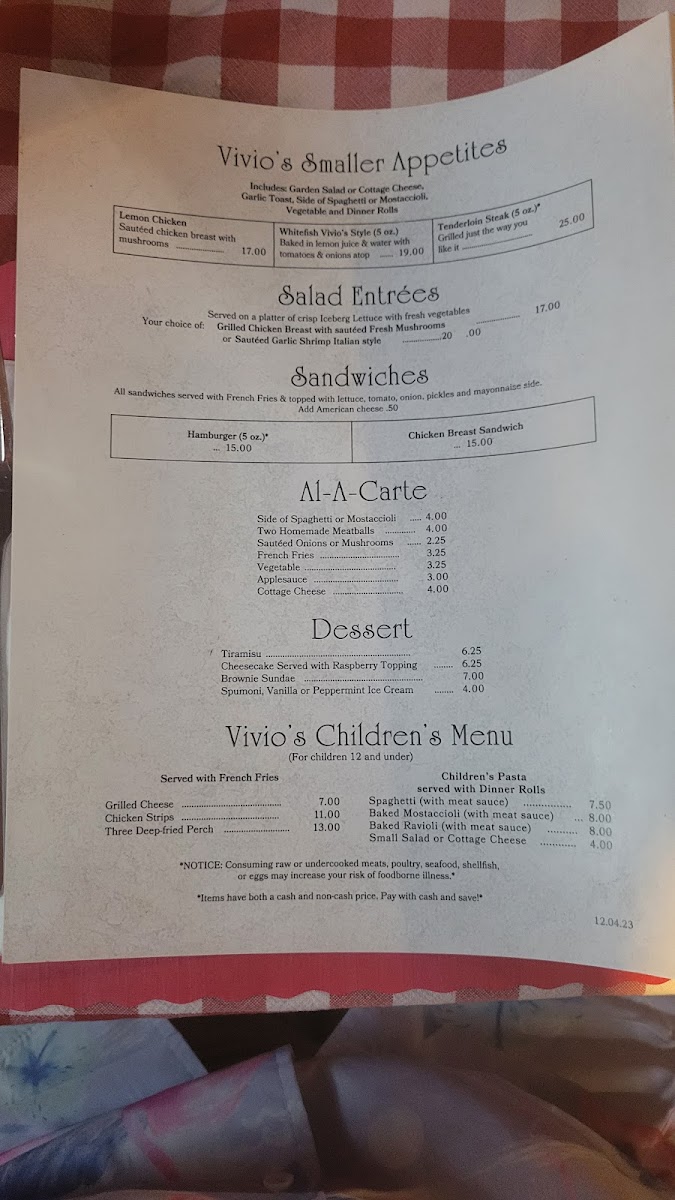 Menu Vivio's-6