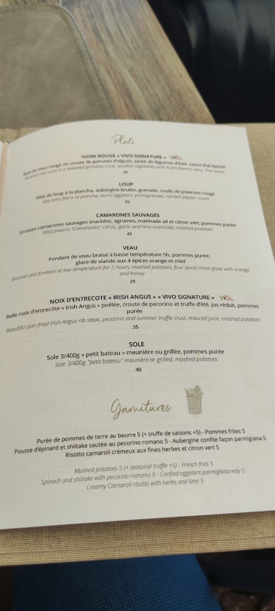 Menu Vivo - Restaurant À Cagnes Sur Mer-7