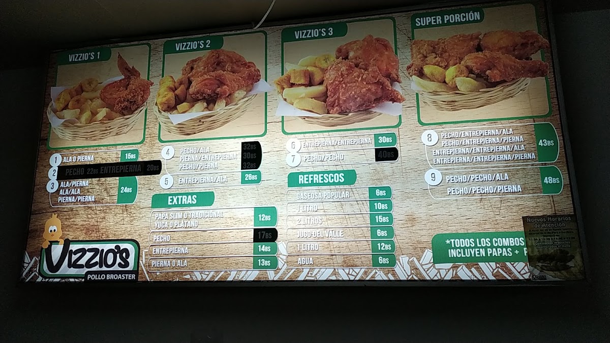 Menu Vizzio's Chickens-1