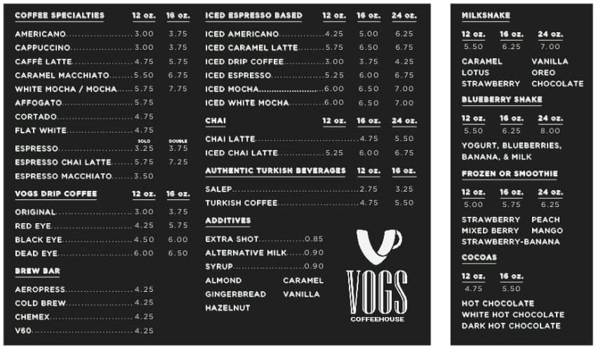 Menu Vogs Coffee House-1