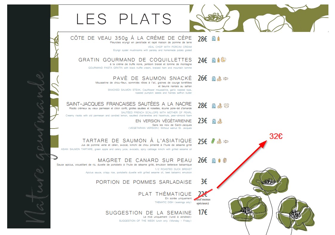 Menu Vol 128 - Restaurant Bistronomique & Immersif-1