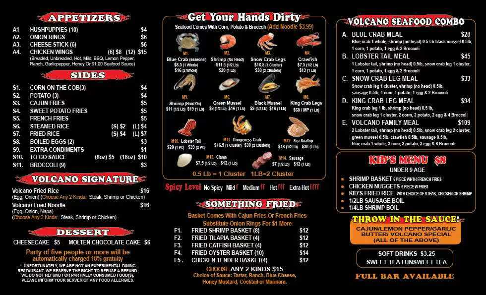 Menu Volcano Crab And Ramen Bar-1
